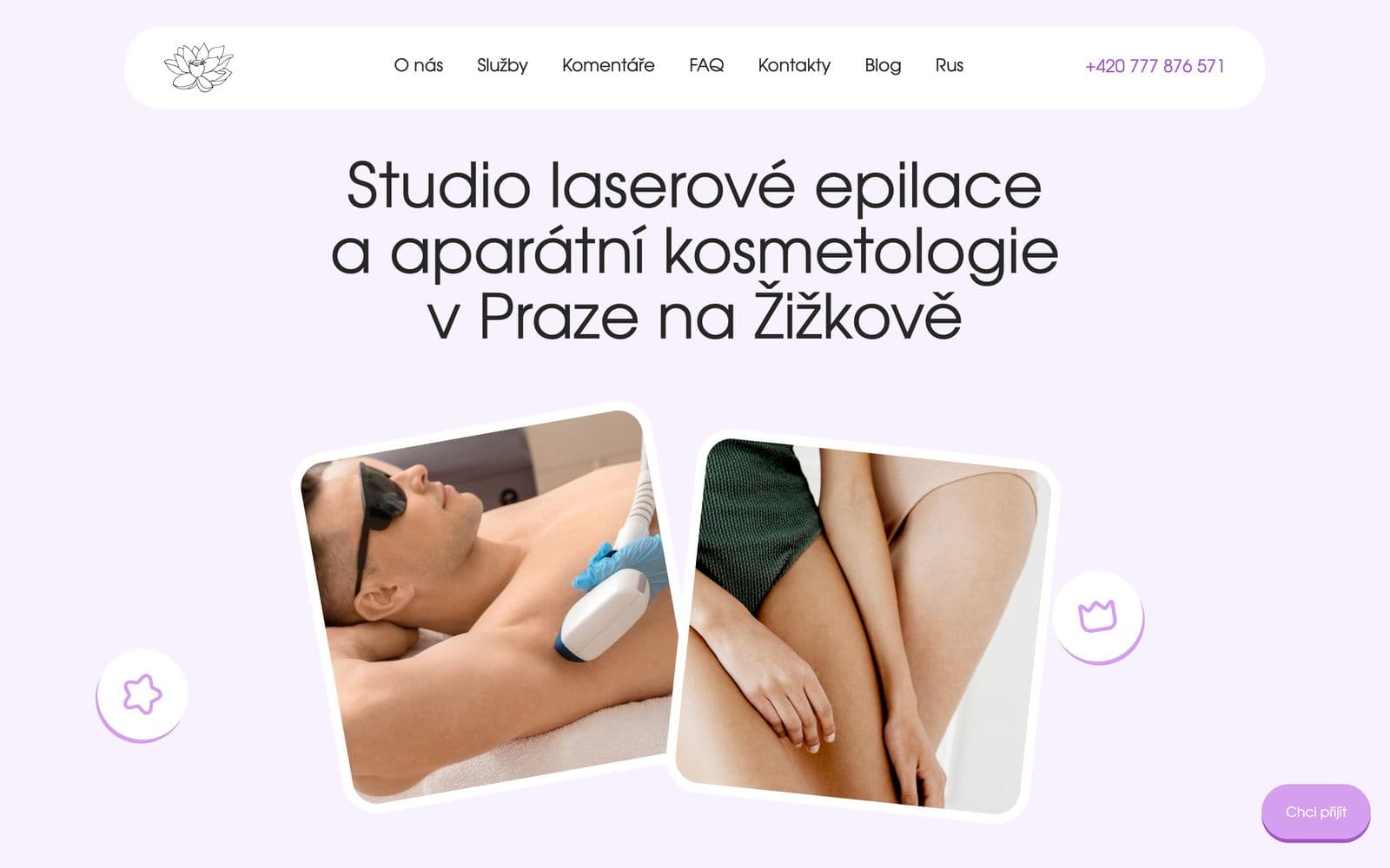 Úvodní strana webu studia Epilas