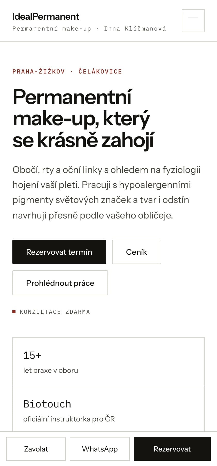 Web IdealPermanent na mobilu